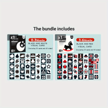 (Level 1 Black and White Vision Card Level 2 Black-Red Vision Card) High Contrast Flash Cards for Newborns - Stimulate Visual Development and Brain Growth