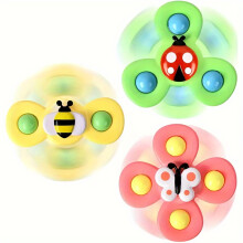 (3pcs) 3pcs Rotating Sensory Suction Cup Toys for Early Education and Bathtime Fun