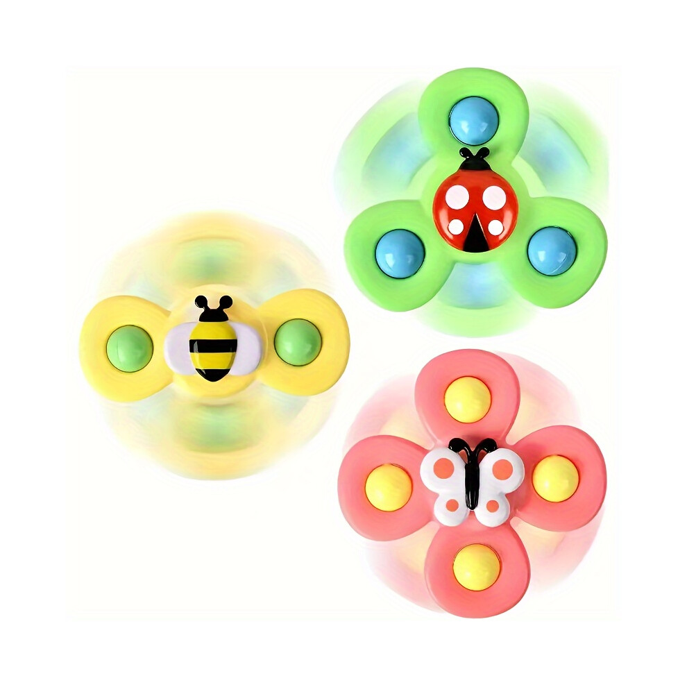 Srj Star (3Pcs) 3Pcs Rotating Sensory Suction Cup Toys For Early Education And Bathtime Fun