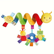 (Standard bed wrapping) Plush Spiral Car Seat Toy for Babies - Hanging Rattle and Sensory Toy