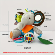 (Elephant) Cute Animal Plush Toy for Babies - Stroller Hanging