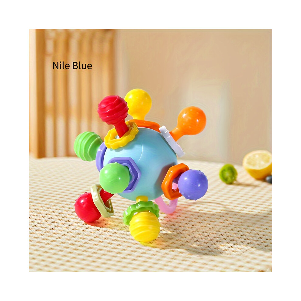 (Blue) Sensory Grasping Toy for Babies and Toddlers - Cute and Colorful Ringing Toy