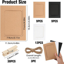 (30Pcs) 30pcs Cardboard Photo Frames 6"x4" Hanging Retro Kraft Paper Picture Frame Set