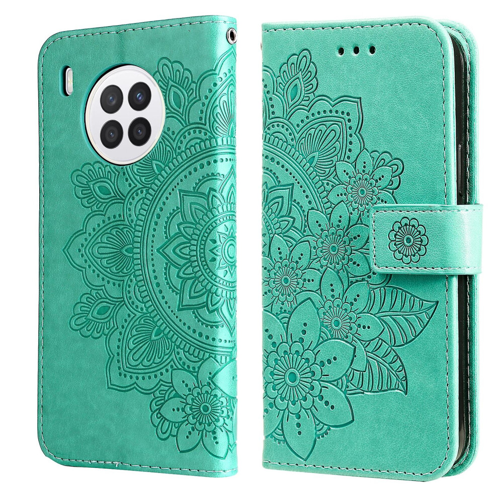 (Green) Flowers Embossed Pu Case For Huawei Nova 8I / Honor 50 Lite Green 9152336179293