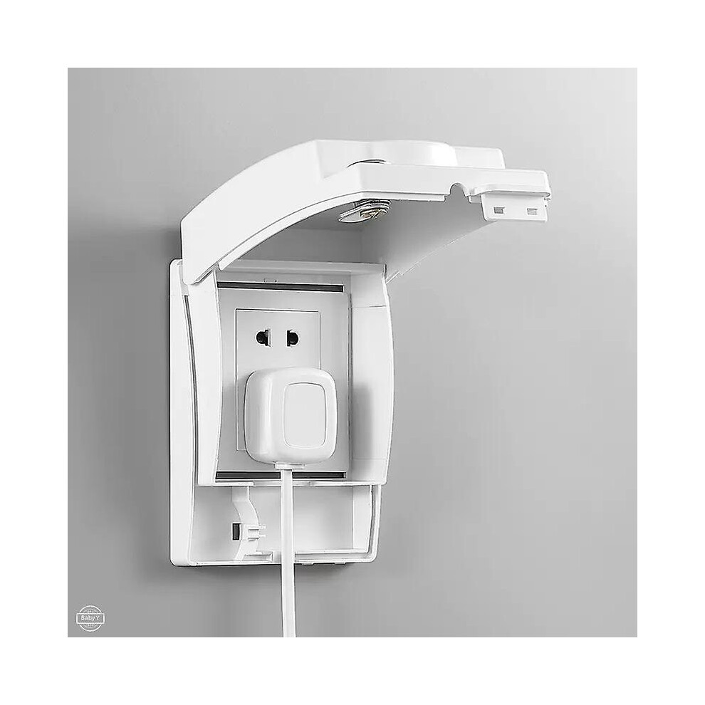 (White-High) Socket Protection Cover Children's Anti-electric Shock Baby Safety Anti-children Pull The Plug