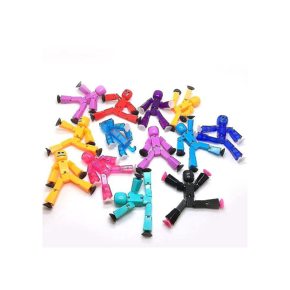 10 Pcs Random Color Stikbot Screen Animation Toys Shed Dolls With Sucker Toys