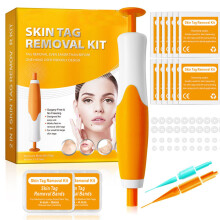 (orange) Natural Painless Auto SKIN TAG Removal Kit Skin Tag Micro Bands Remover Device