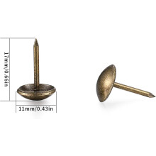 200 Pieces Upholstery Nails, Decorative Upholstery Nails, Upholstery Tacks, Antique Brass Furniture Nails With Plastic Box For Armchair Sofa Furniture
