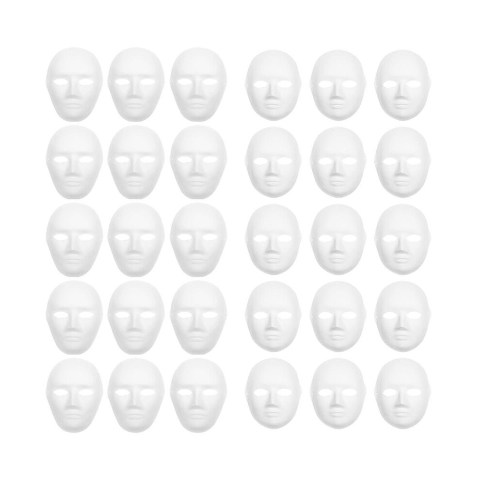 30 Pack 2 Sizes Paper Mache Masks Create Artistic Craft Projects From Wall Decorations To Theater And Halloween Costumes 9430790290274