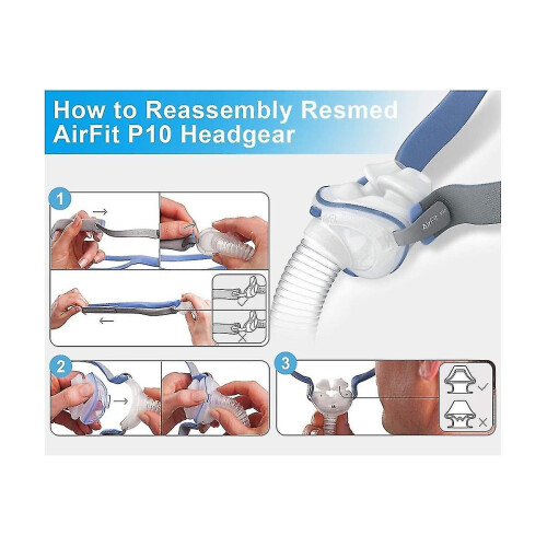 3pcs Replacement For P10 Cpap Mask Ss With 6 Adjment Clips 1