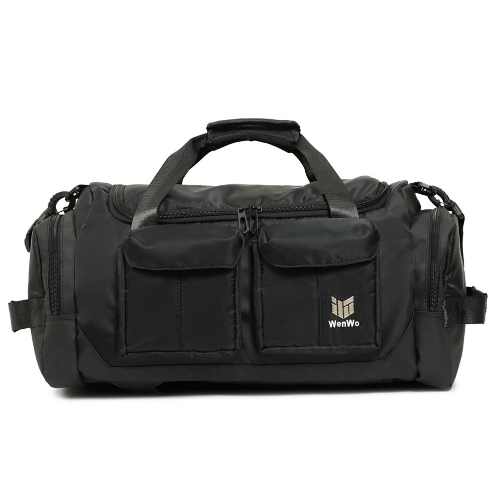 (black) Large -Capacity Handbag Men's Shoulder Bag Luggage Bag Large Boarding Bag Short -Distance Travel Bag Out Bag