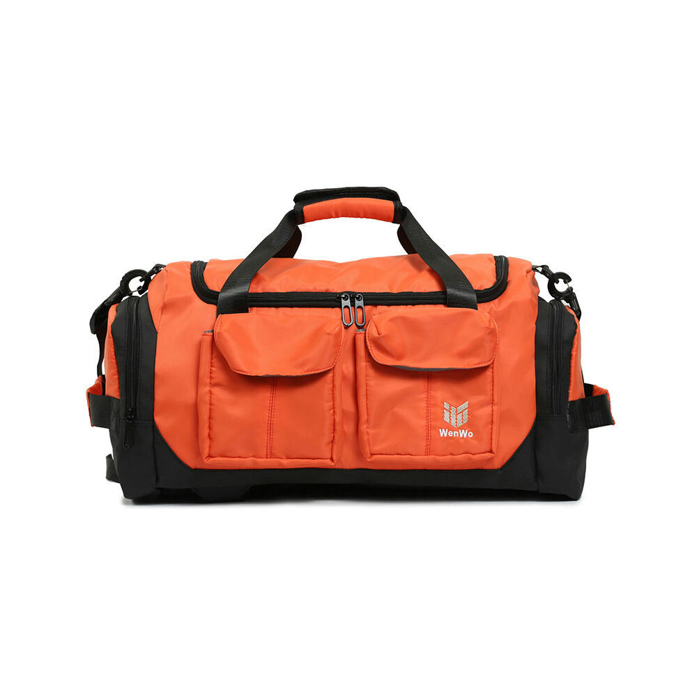 (orange color) Large -Capacity Handbag Men's Shoulder Bag Luggage Bag Large Boarding Bag Short -Distance Travel Bag Out Bag