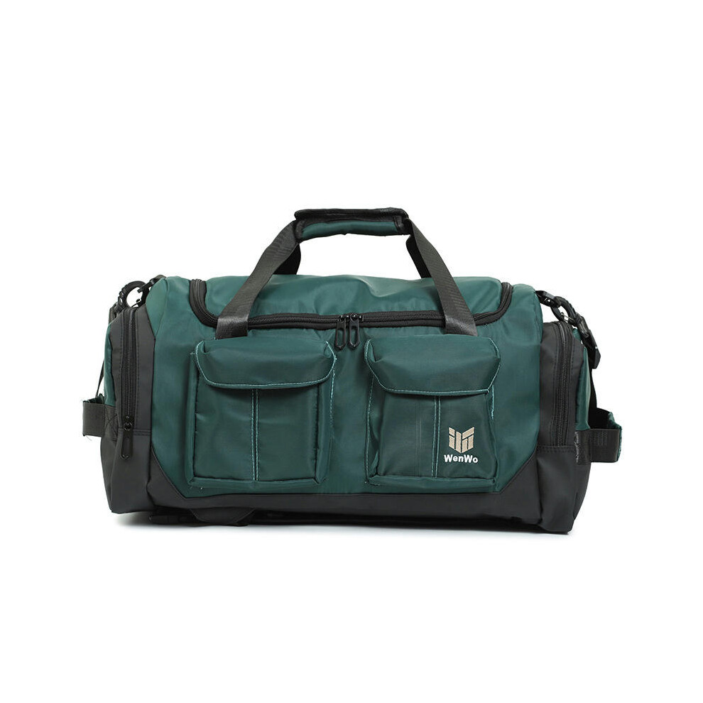 (Dark green) Large -Capacity Handbag Men's Shoulder Bag Luggage Bag Large Boarding Bag Short -Distance Travel Bag Out Bag