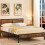 VECELO Double Bed Frame For Bedroom Wood Pine Headboard 4