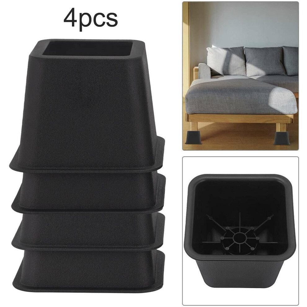 4pcs riser chair feet leg bed sofa chair black stand Furniture raiser