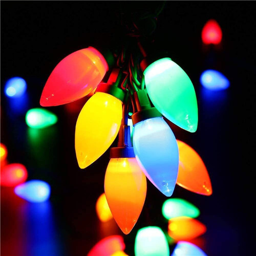 22.96ft C7 Bulbs Battery String Lights 50LED with Remote for Outdoor 1