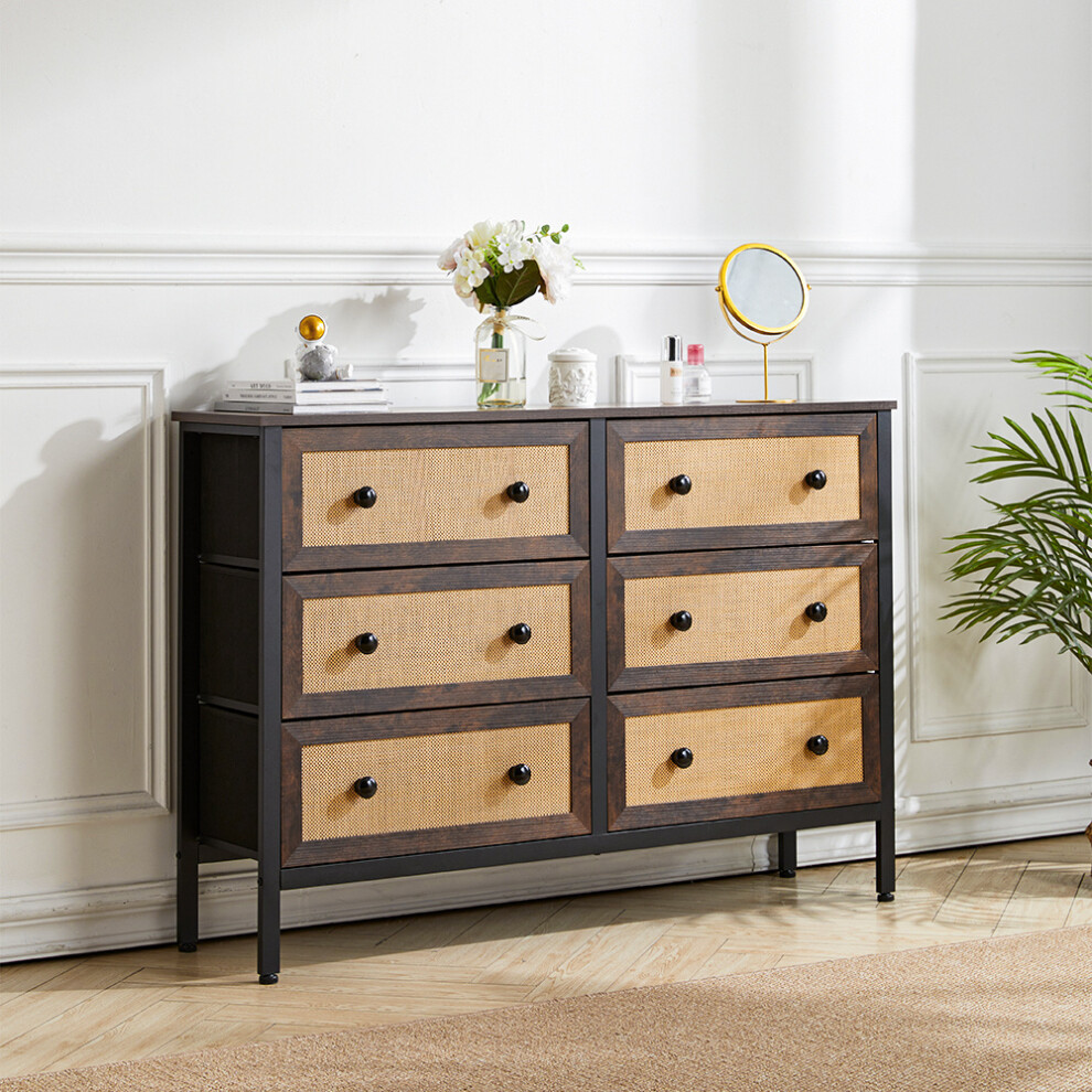 Hallway Console Table Drawer Storage Cabinet,6 Foldable Drawers