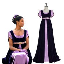 (XL) Bridgerton Dress,regency Dress, Vintage Purple Ball Gown,jane Austen Stain Dress