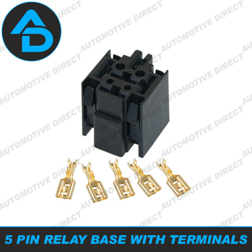 Mini Relay base 5 Pin Slots for 4,5 Pin Mini Relays with Terminals on OnBuy