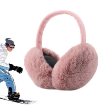 (pink) Earmuffs Fluffy Foldable Ear Warmer Removable Ear Protection Soft Warm Earmuffs