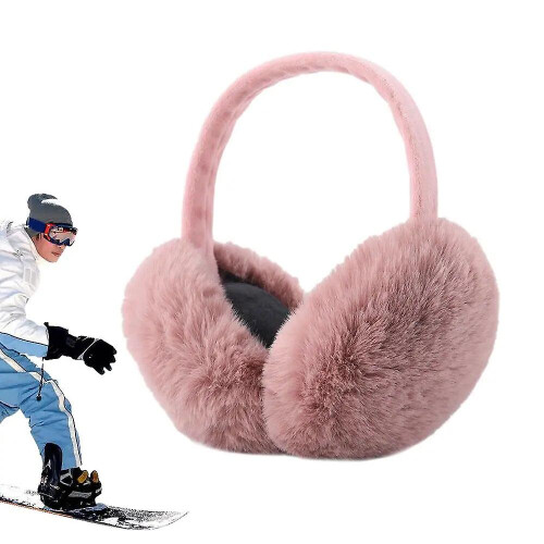 (pink) Earmuffs Fluffy Foldable Ear Warmer Removable Ear Protection Soft Warm Earmuffs