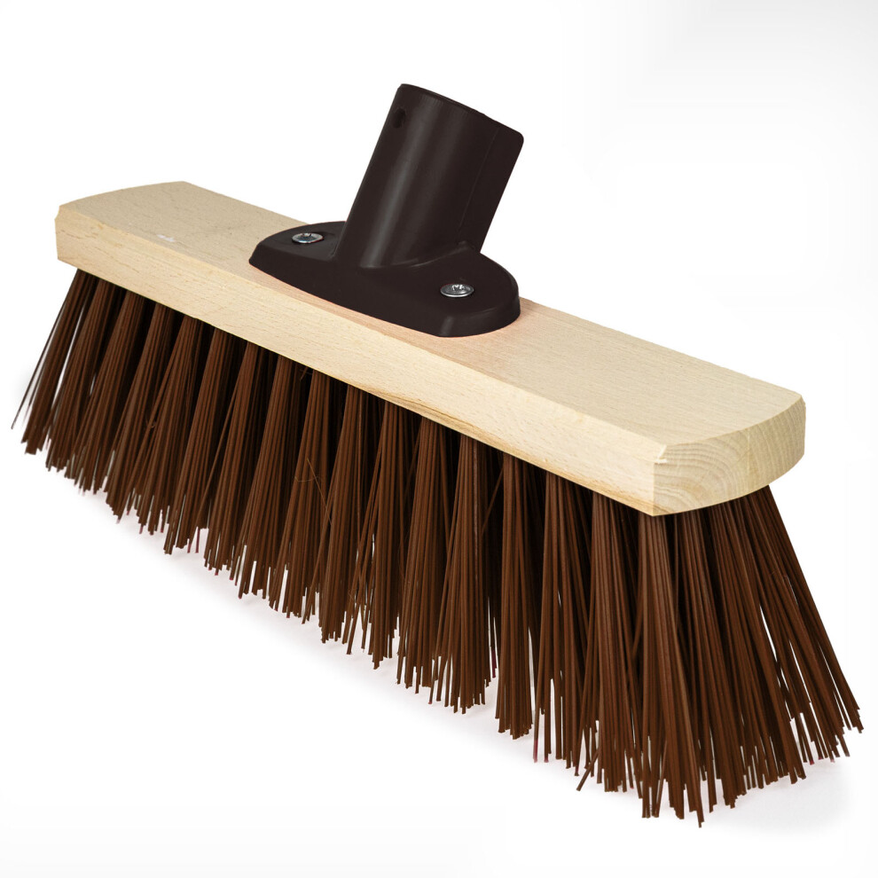 (Bassine) Heavy Duty Broom Head Stiff Bristles Garden Outdoor Yard Brush Floor Sweeper 12
