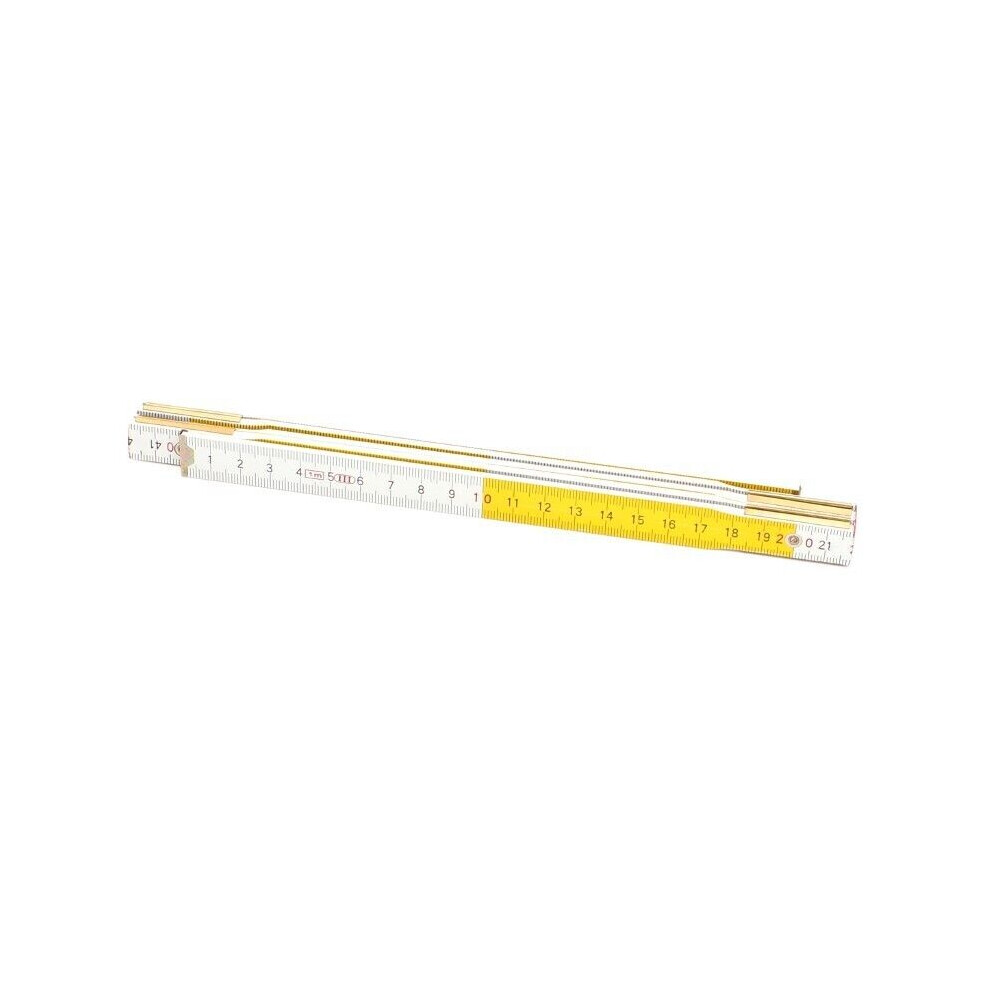 Portable Wooden Folding Measuring Ruler 1M With Metal Joints 5056517974216