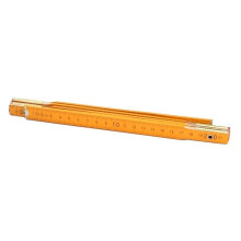 Portable Wooden Folding Measuring Ruler 1m with Metal Joints