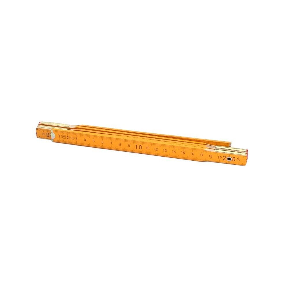 Portable Wooden Folding Measuring Ruler 1M With Metal Joints 5056517974223
