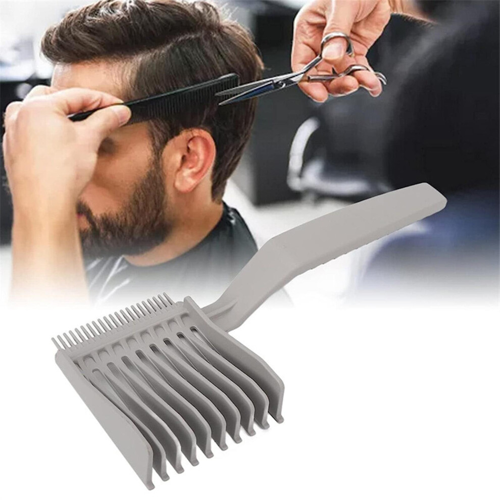 (Grey) Barber Combs Clipper Comb Barber Cutting Comb Flat Top Comb Clipper Comb Curved Positioning Comb, Men Salon Styling Tools