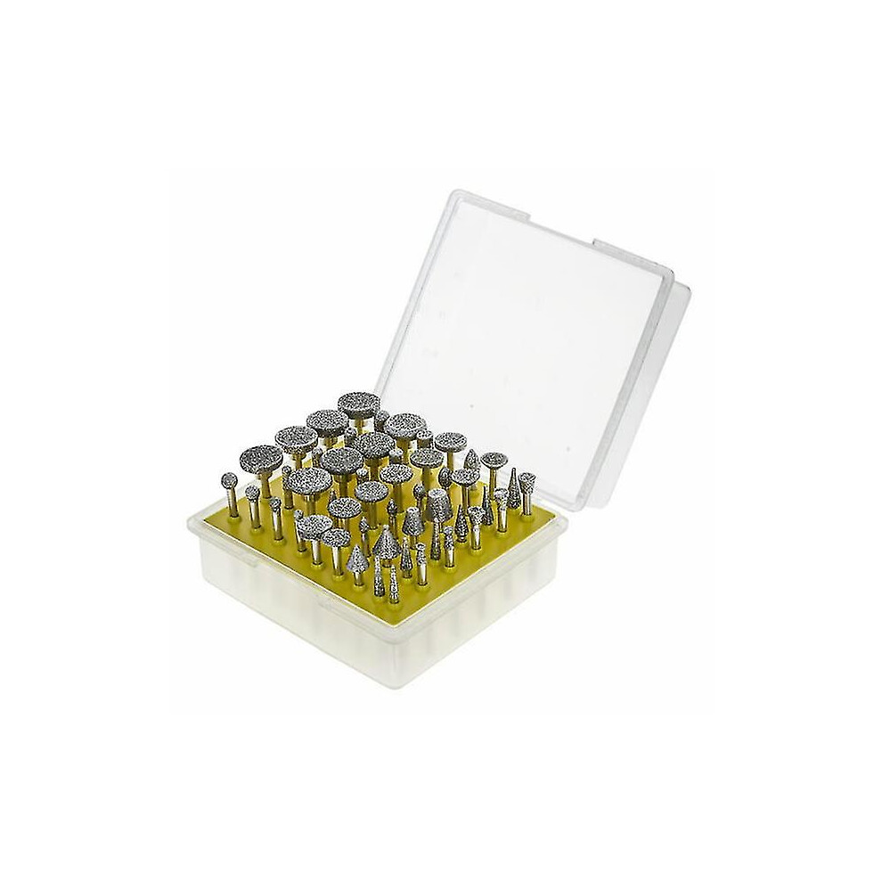 Set Of 50 Diamond Burs For Rotary Tool, Grit 40
