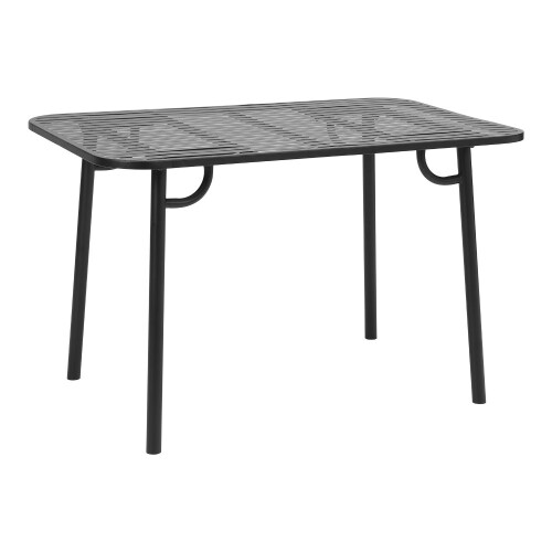 Living And Home Outdoor Garden Slatted Rectangular Metal Table 120*80cm 2