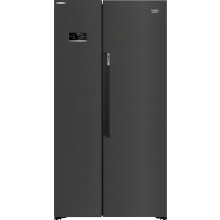 Beko HarvestFresh American Fridge Freezer - Black Steel - E Rated