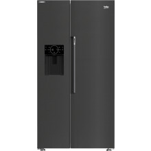 Beko HarvestFresh American Fridge Freezer - Black Steel - E Rated