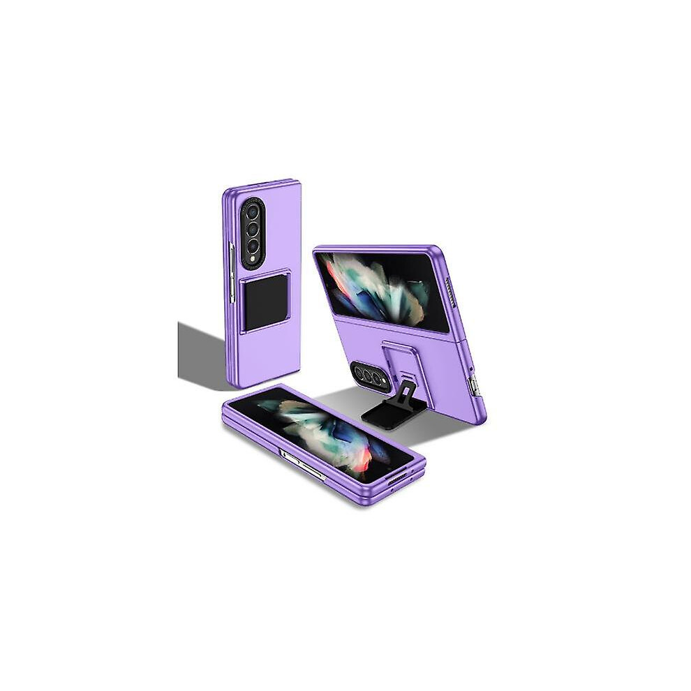 (Purple) Flip Case For Samsung Galaxy Z Fold 5, 2023 New Fold 5 Cover With Telescopic Holder, Skin Feeling Pc Case Sumsung Fold 5 Purple 9430790355652