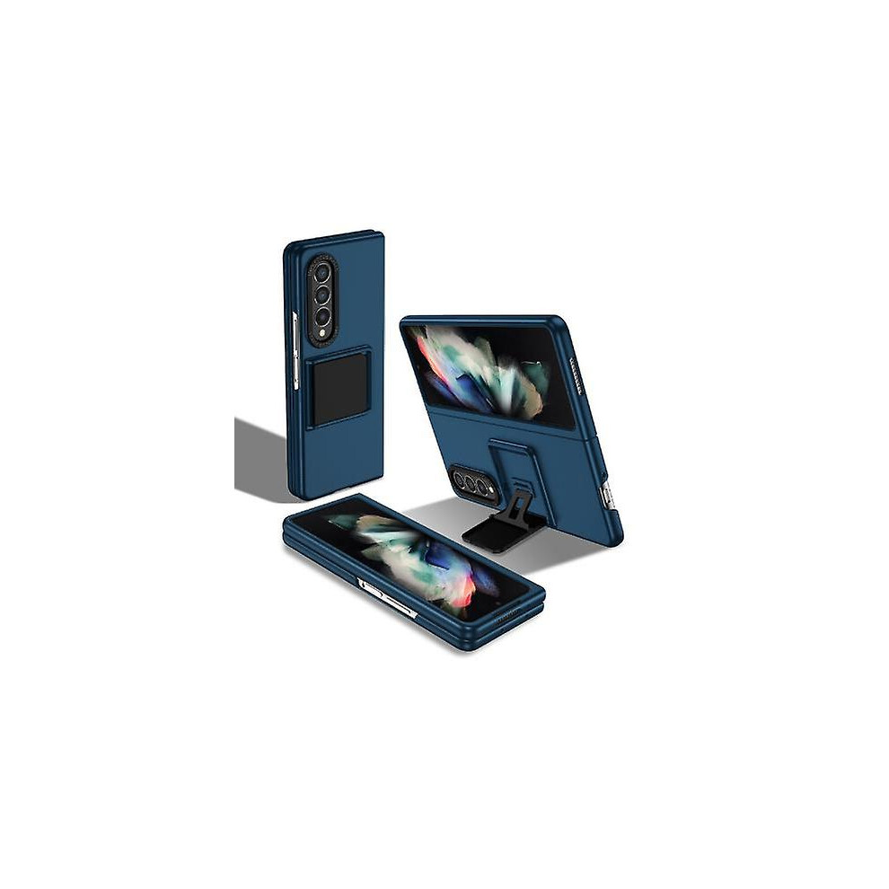 (Blue) Flip Case For Samsung Galaxy Z Fold 5, 2023 New Fold 5 Cover With Telescopic Holder, Skin Feeling Pc Case Sumsung Fold 5 Blue 9430790355676