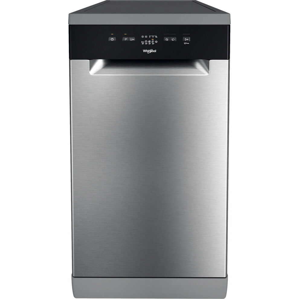 Whirlpool Slimline Dishwasher - Stainless Steel / Black - F Rated