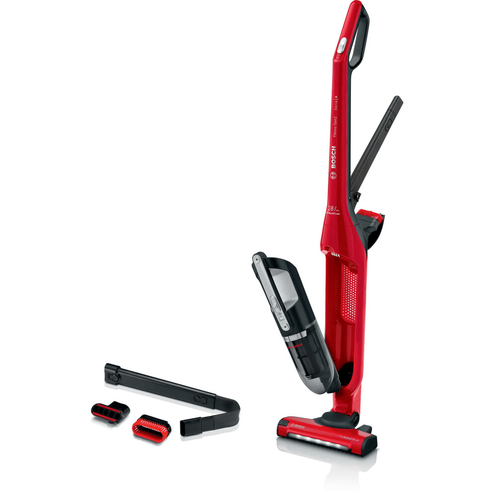 Bosch Serie 4 Flexxo Gen2 ProAnimal BBH3ZOOGB Cordless Vacuum Cleaner with up to 55 Minutes Run Time - Red