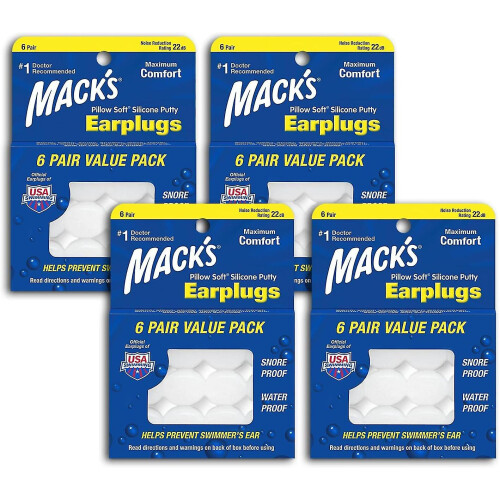 Pillow Soft Silicone Earplugs (4 Pack)