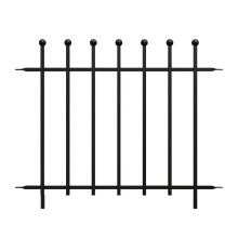 Ball Top Fence Section / Black / 76 H x 94 W cm.