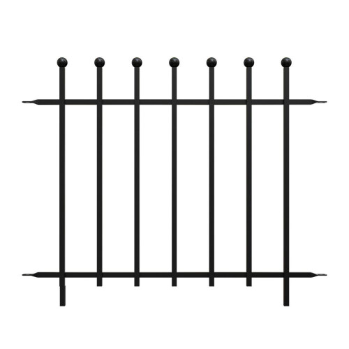 Ball Top Fence Section / Black / 76 H x 94 W cm.