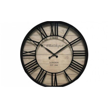 40.5cm Black & wood Effect Clock