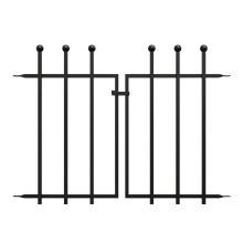Ball Top Fence Gate, Black. H70