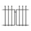 Ball Top Fence Gate, Black. H70 1