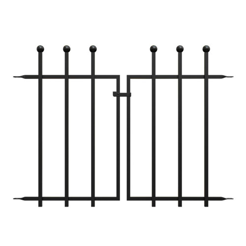 Ball Top Fence Gate, Black. H70