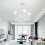 Living And Home Feather LED Pendant Light with Crystal Balls 2