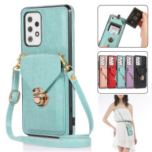 (green) Samsung Galaxy A52 5g For Women Wallet With Card Holder Strap Crossbody Pu Leather Anti-scratch Protective Cover