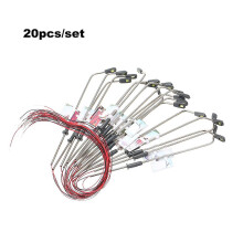 (white & scale 1) 20pcs White Model Street Lights Layout Lamppost Railway Train Garden Playground Scenery Led Lamp