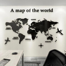 3d Art World Map Mural Wall Sticker Wall Decoration Decor Decal Sticker Murax Wall Diy Acrylic Crystal Office Study Living Room Sofa Background Decora