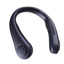 (Black) Jisulife Neck Fan, Personal Wearable Fan, Portable Bladeless Fan, 3 Speeds Rechargeable, Battery Operated Neck Fan For Men Women